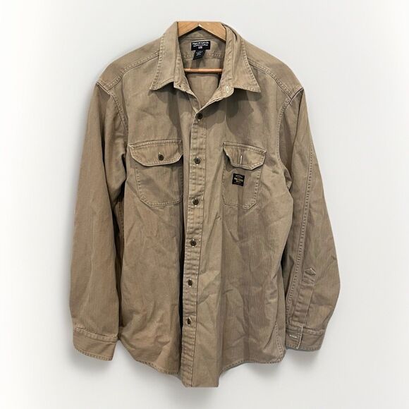 Ralph Lauren Polo Jeans Co. Work Wear mens shirt XXL Khaki Long sleeve button up - Picture 1 of 6